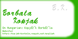 borbala kopjak business card